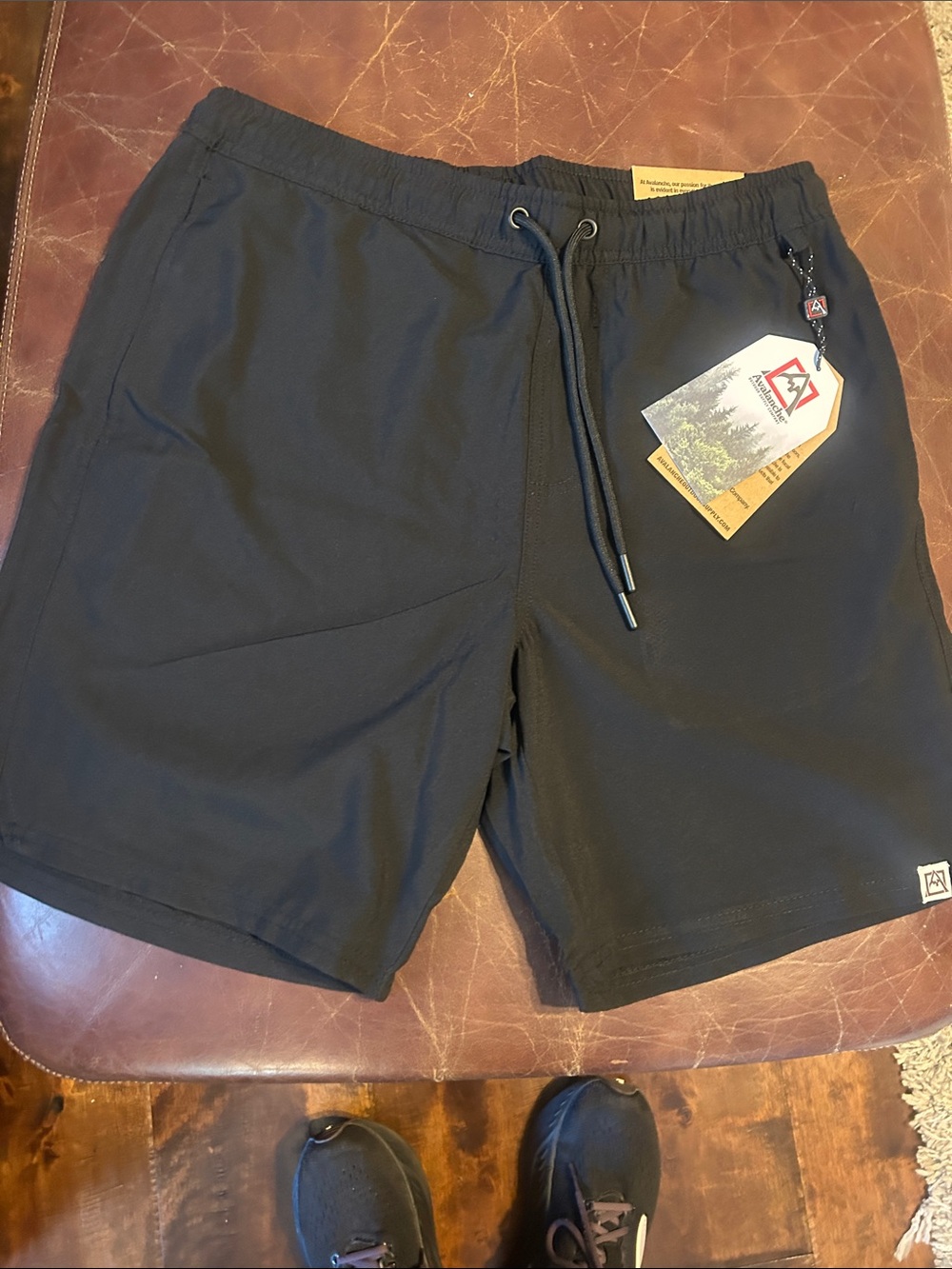 Avalanche Black Men's Swim Trunks with Drawcord